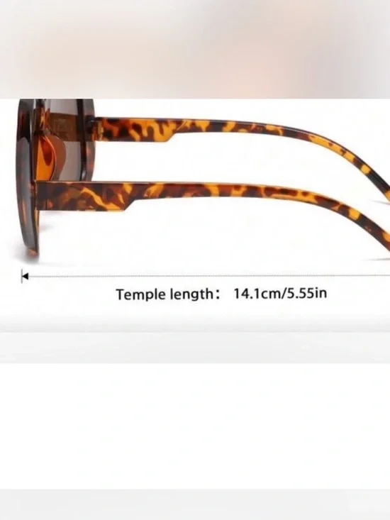 🔥🔥🆕Stylish Brown Leopard Aviator Sunglasses blue gradient lens - Picture 3 of 7